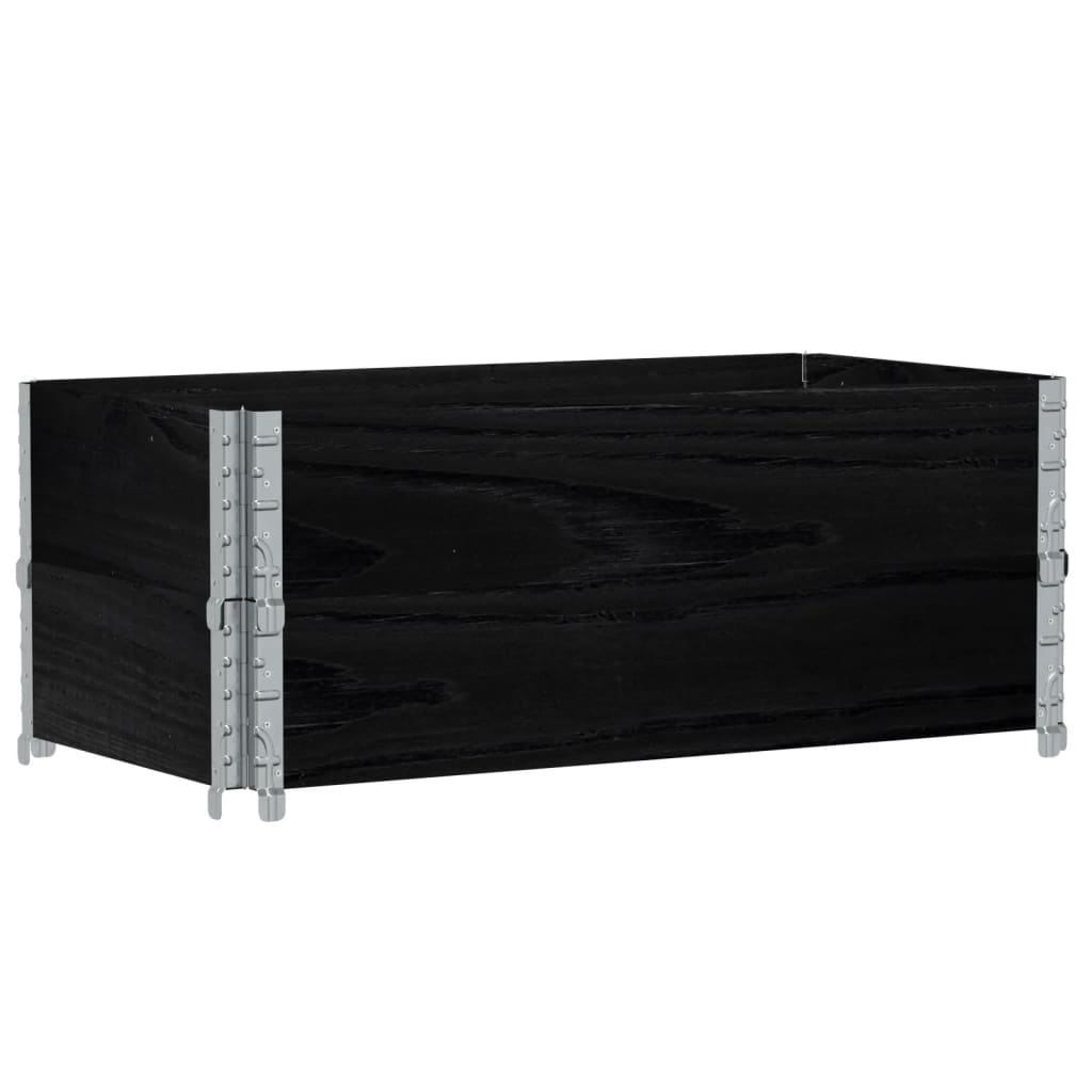 Paretali per Pallet 2 pz Neri 100x50cm Legno Massello di Pino | homemem39