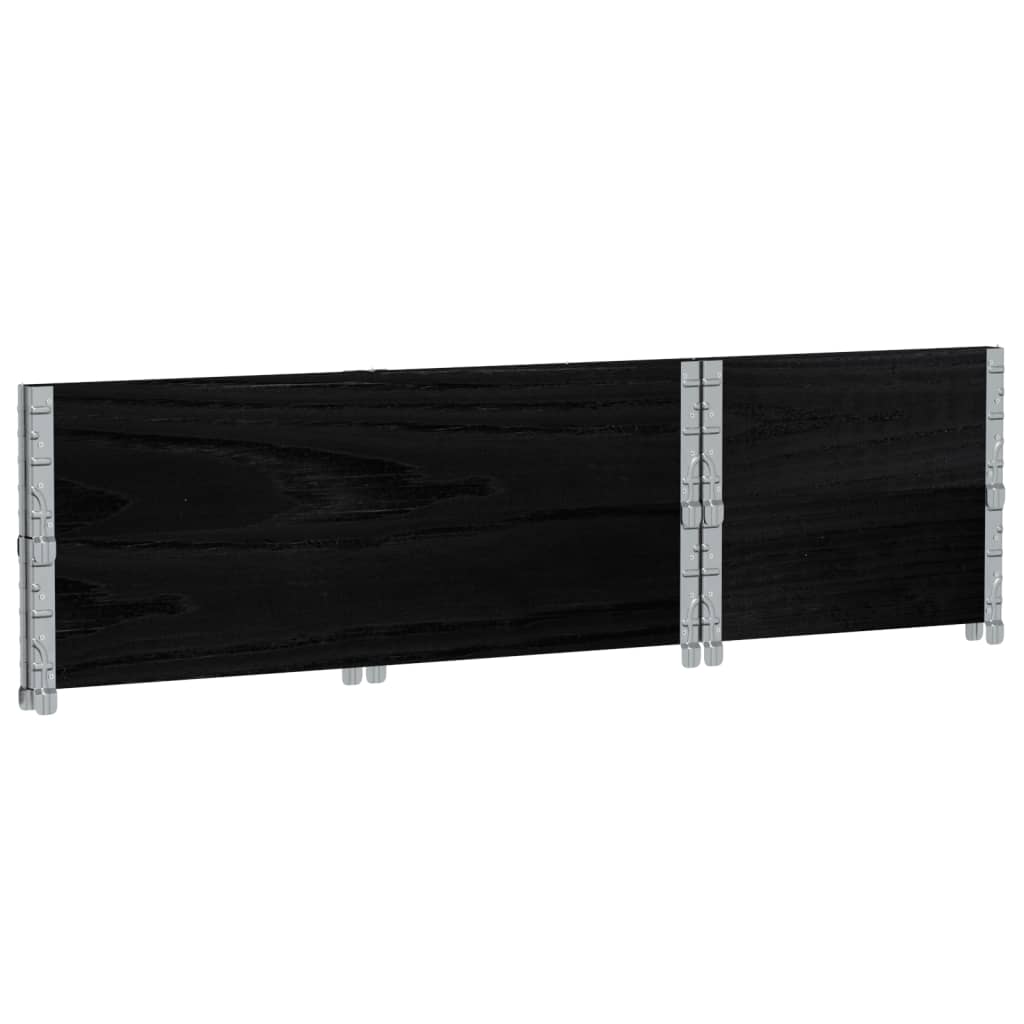 Paretali per Pallet 2 pz Neri 100x50cm Legno Massello di Pino | homemem39