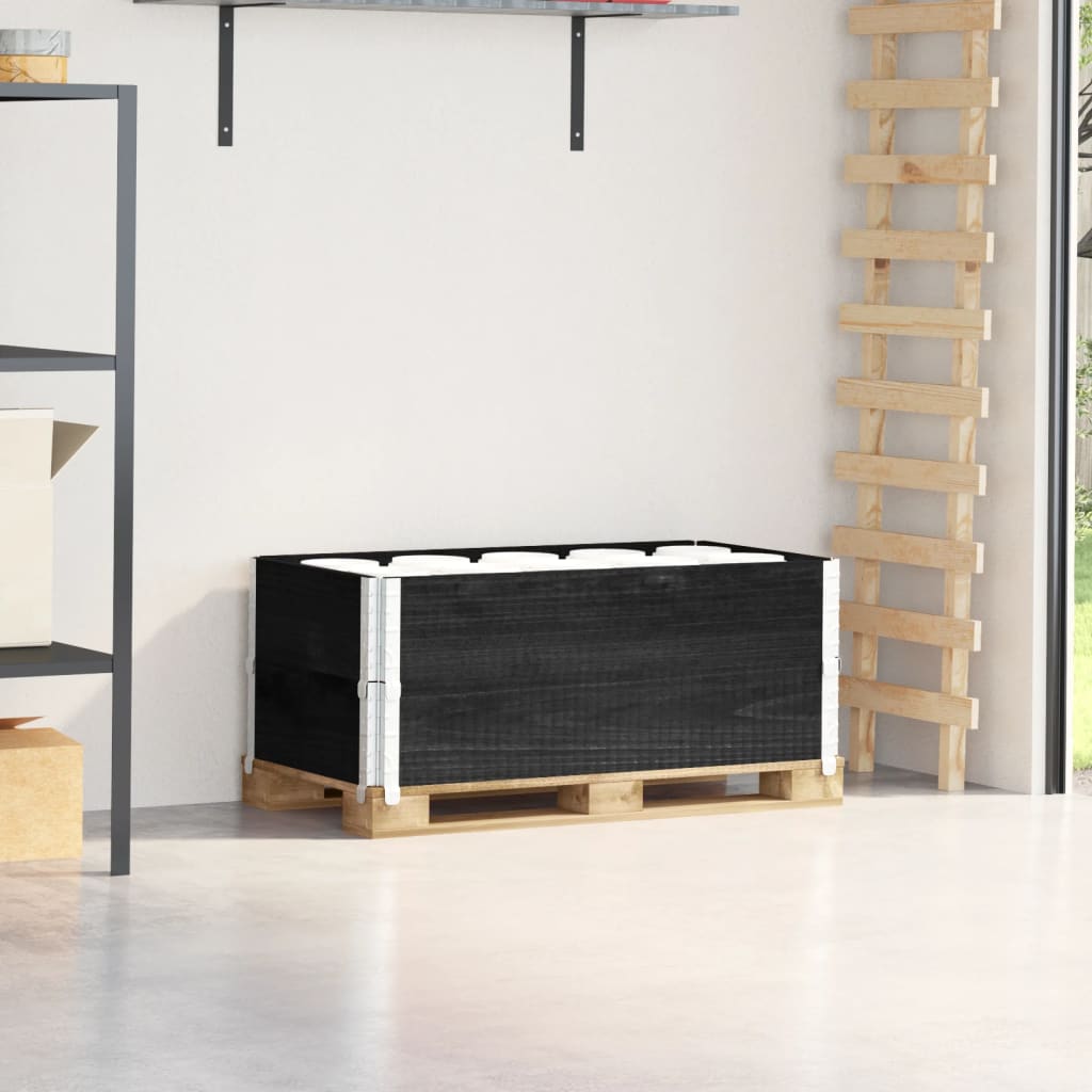 Paretali per Pallet 2 pz Neri 100x50cm Legno Massello di Pino | homemem39