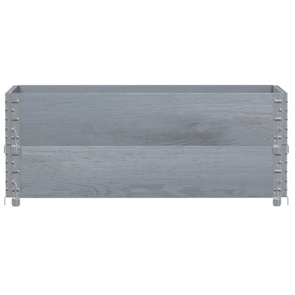 Paretali per Pallet 2pz Grigi 100x50cm Legno Massello di Pino | homemem39