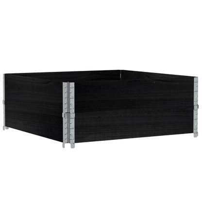 Paretali per Pallet 2 pz Neri 100x100cm Legno Massello di Pino | homemem39