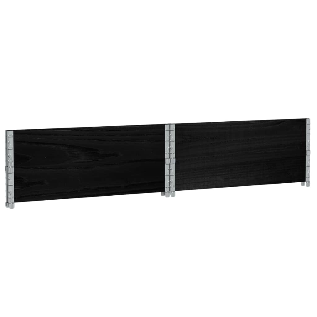 Paretali per Pallet 2 pz Neri 100x100cm Legno Massello di Pino | homemem39