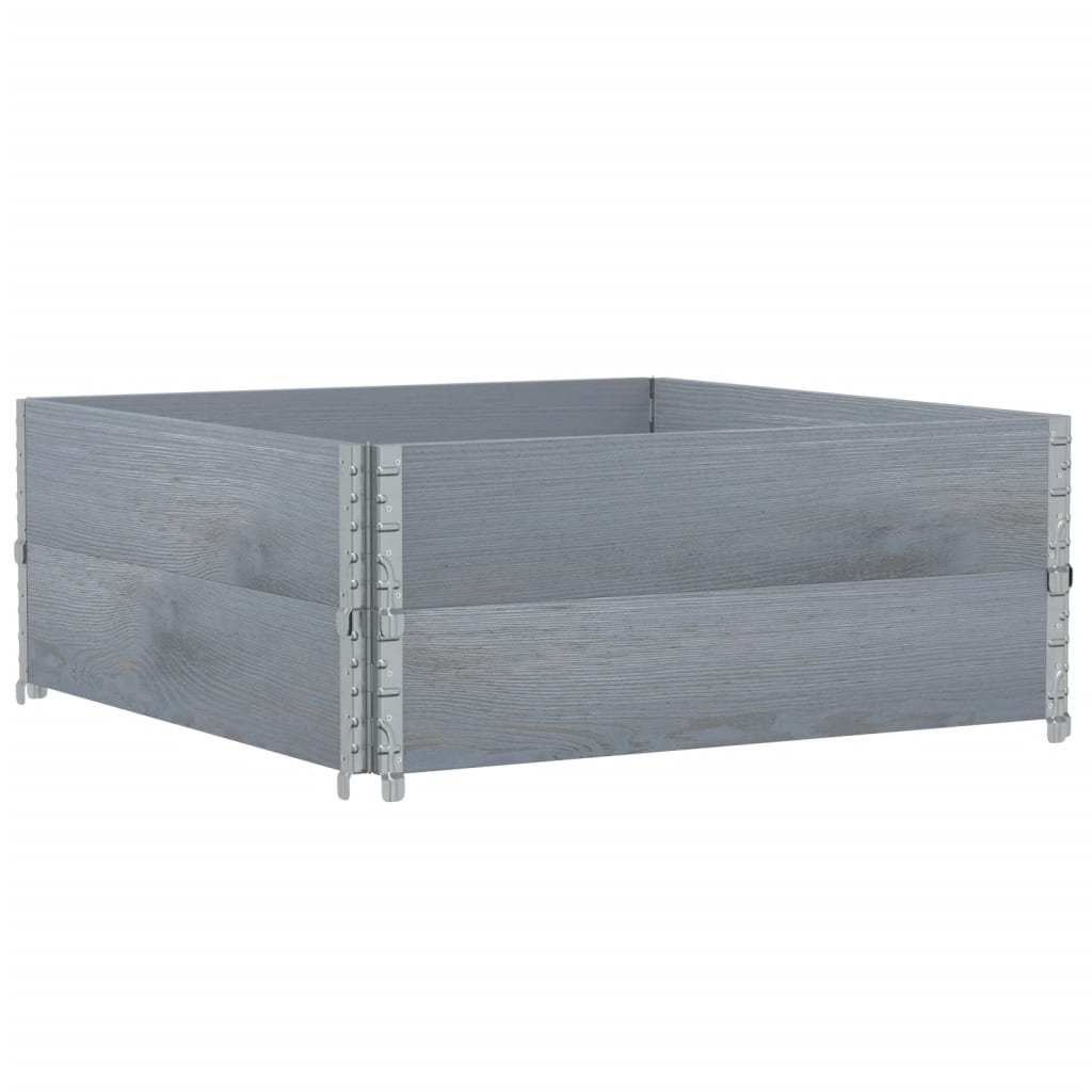 Paretali per Pallet 2pz Grigi 100x100cm Legno Massello di Pino | homemem39