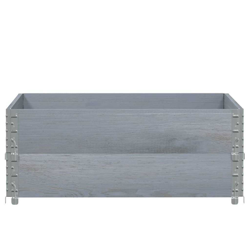 Paretali per Pallet 2pz Grigi 100x100cm Legno Massello di Pino | homemem39