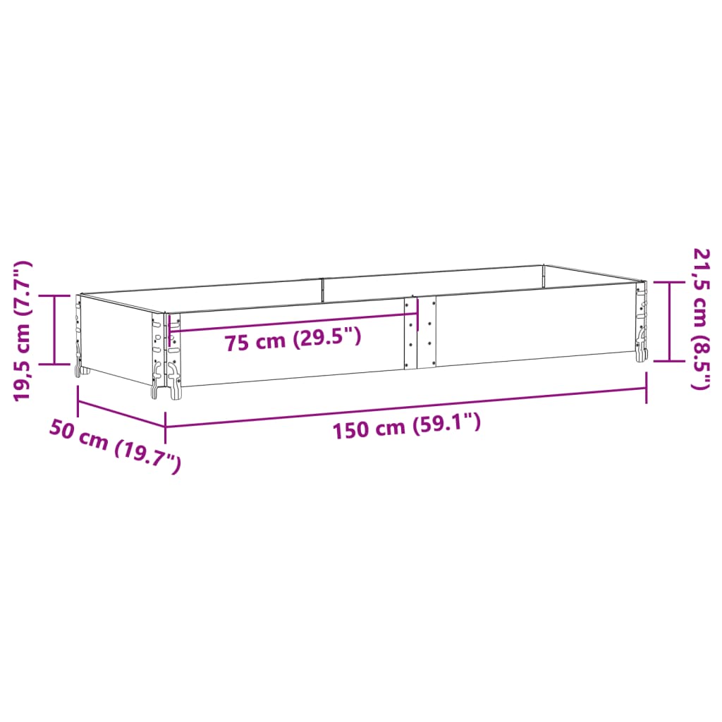 Paretale per Pallet Nero 150x50 cm in Legno Massello di Pino | homemem39