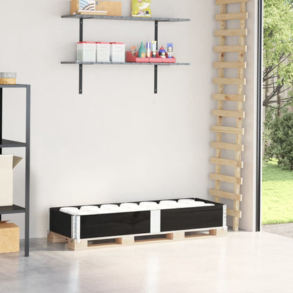 Paretale per Pallet Nero 150x50 cm in Legno Massello di Pino | homemem39