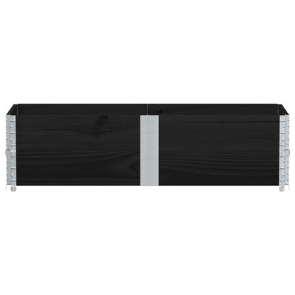 Paretali per Pallet 2 pz Neri 150x50cm Legno Massello di Pino | homemem39