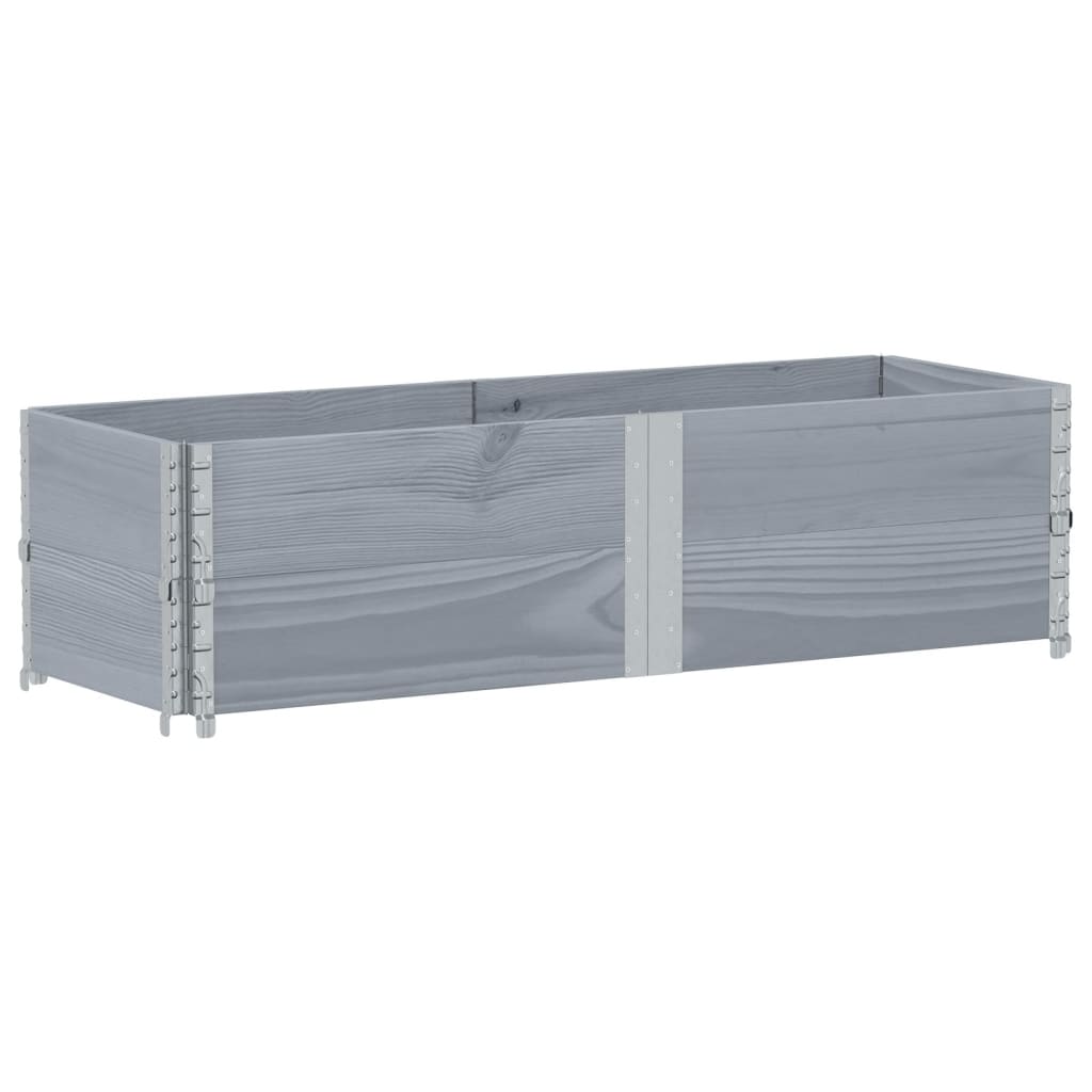 Paretali per Pallet 2pz Grigi 150x50cm Legno Massello di Pino | homemem39
