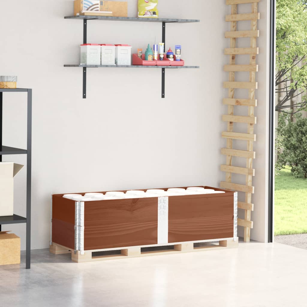 Paretali per Pallet 2pz Marroni 150x50cm Legno Massello di Pino | homemem39
