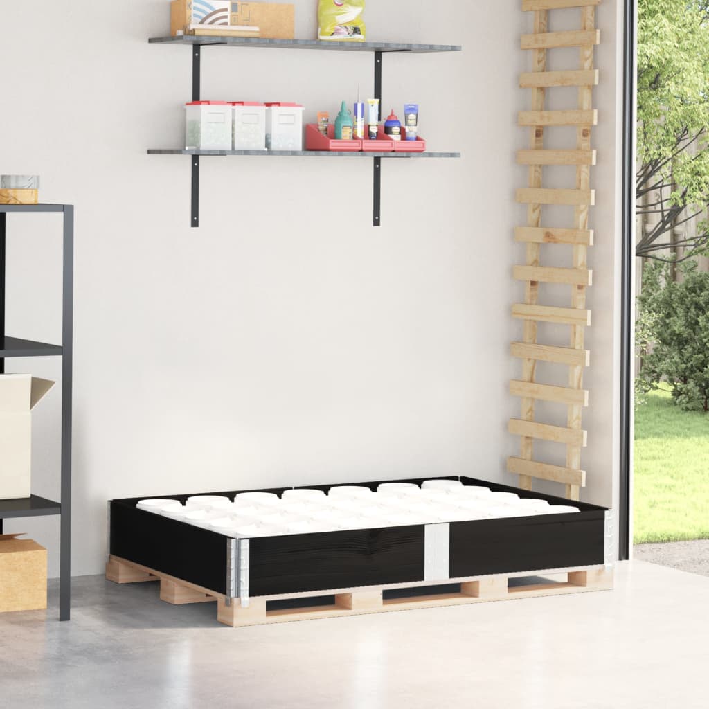 Paretale per Pallet Nero 150x100 cm in Legno Massello di Pino | homemem39