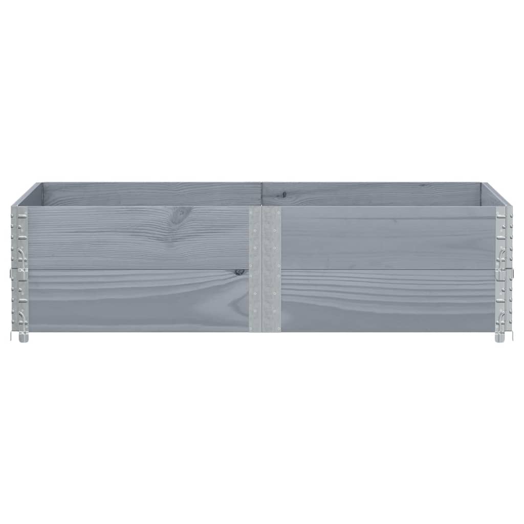 Paretali per Pallet 2pz Grigi 150x100cm Legno Massello di Pino | homemem39