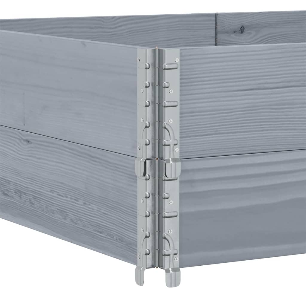 Paretali per Pallet 2pz Grigi 150x100cm Legno Massello di Pino