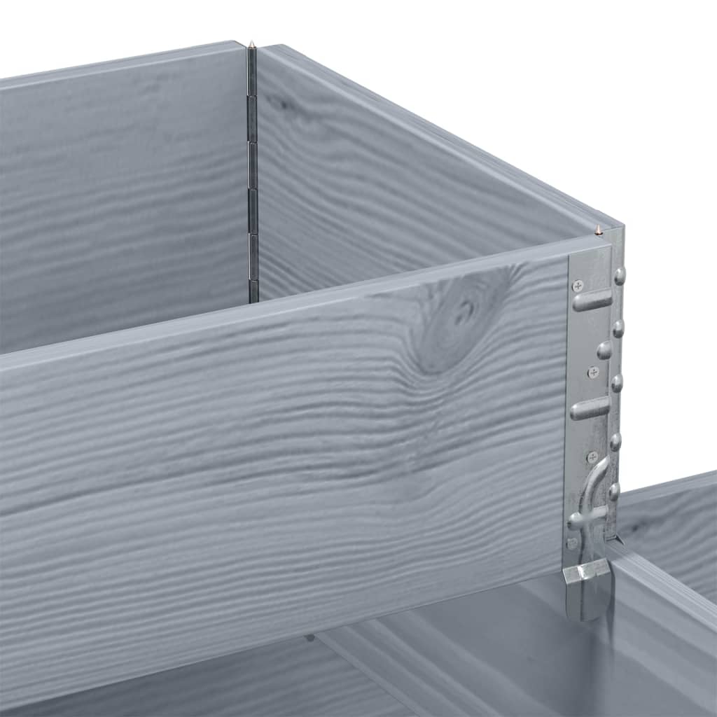 Fioriera Rialzata a 3 Livelli Grigia 120x80 cm Legno di Pino