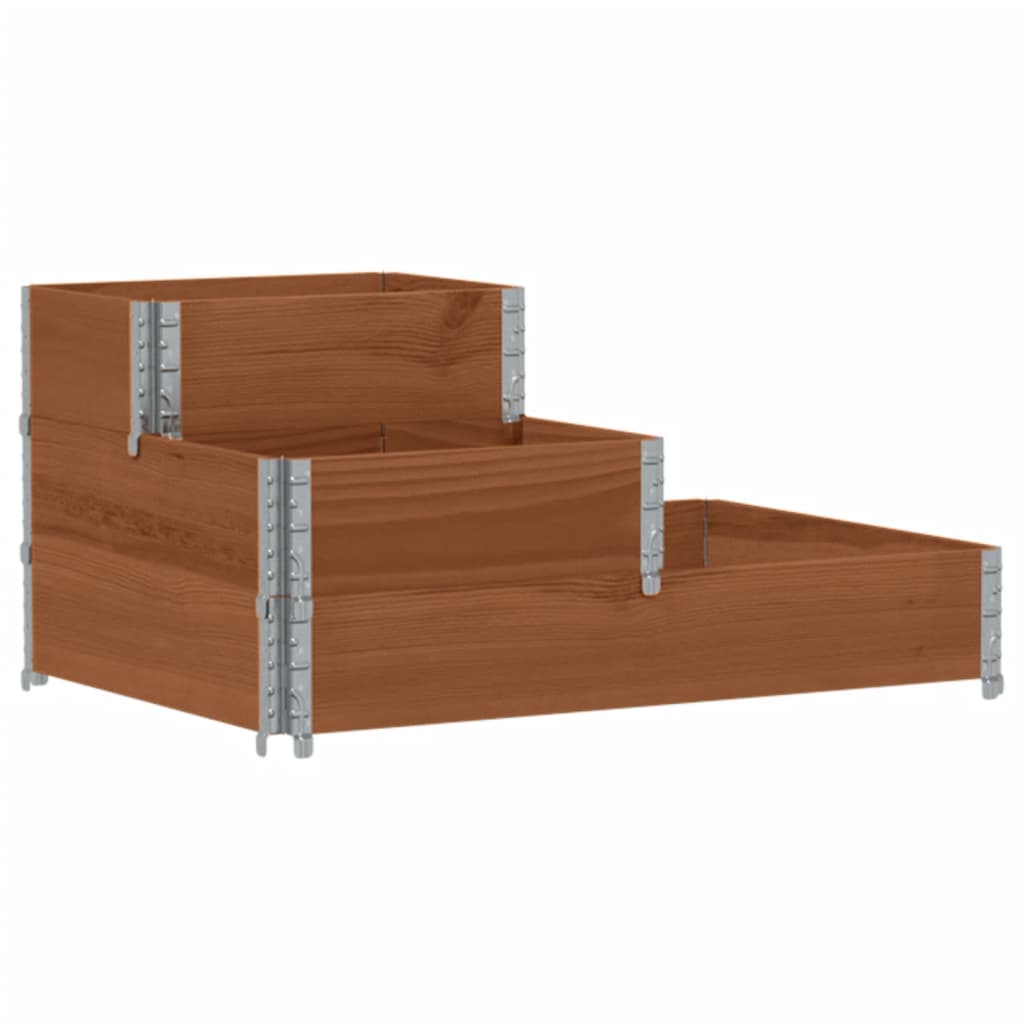 Fioriera Rialzata a 3 Livelli Marrone 120x80 cm Legno di Pino