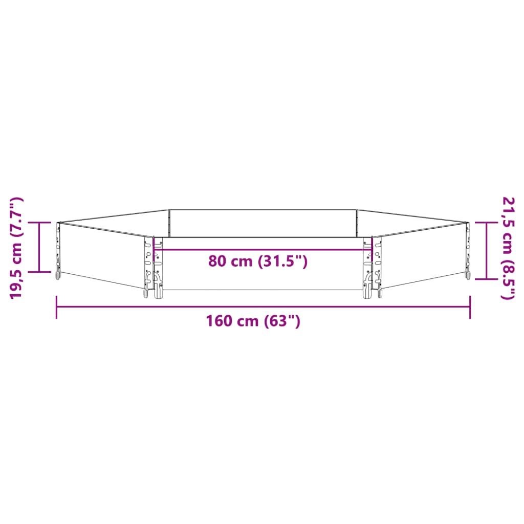 Fioriera Rialzata Esagonale 160x160cm Legno Massello di Pino - homemem39