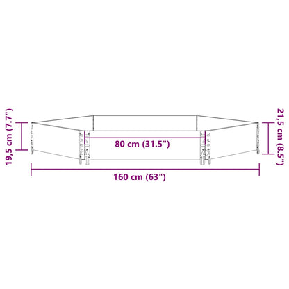 Fioriera Rialzata Esagonale 160x160cm Legno Massello di Pino