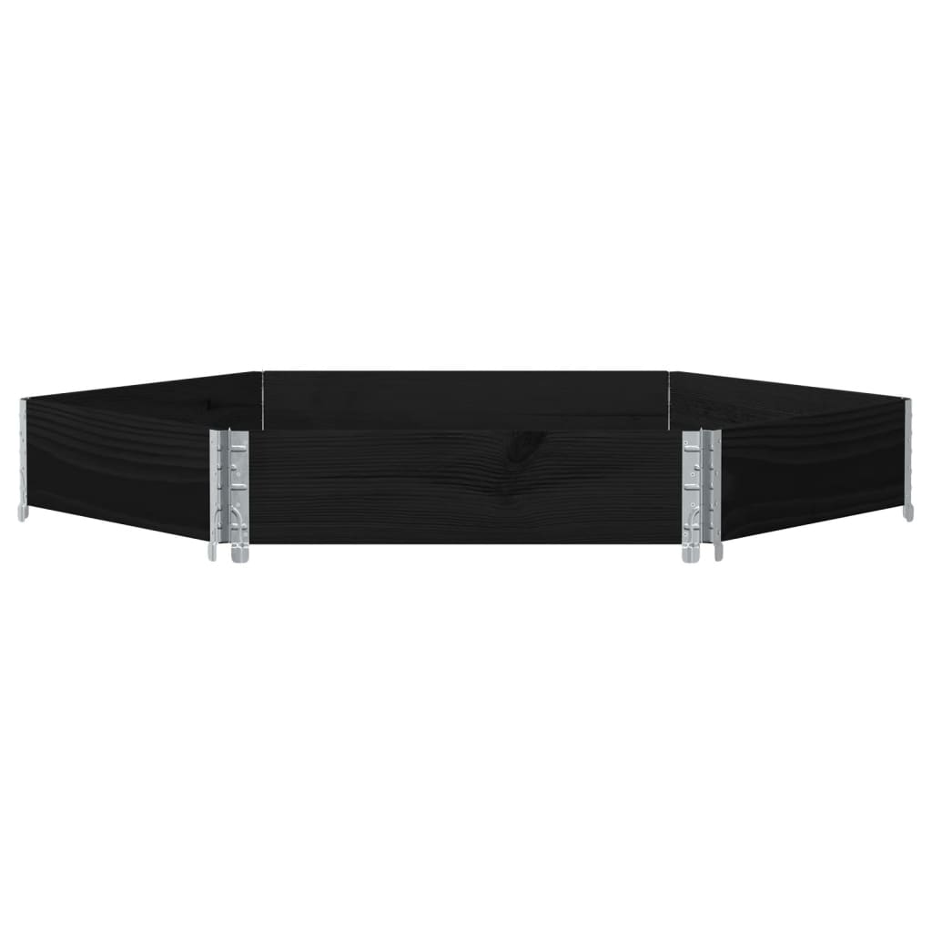Fioriera Rialzata Esagonale Nera 160x160cm Legno di Pino - homemem39