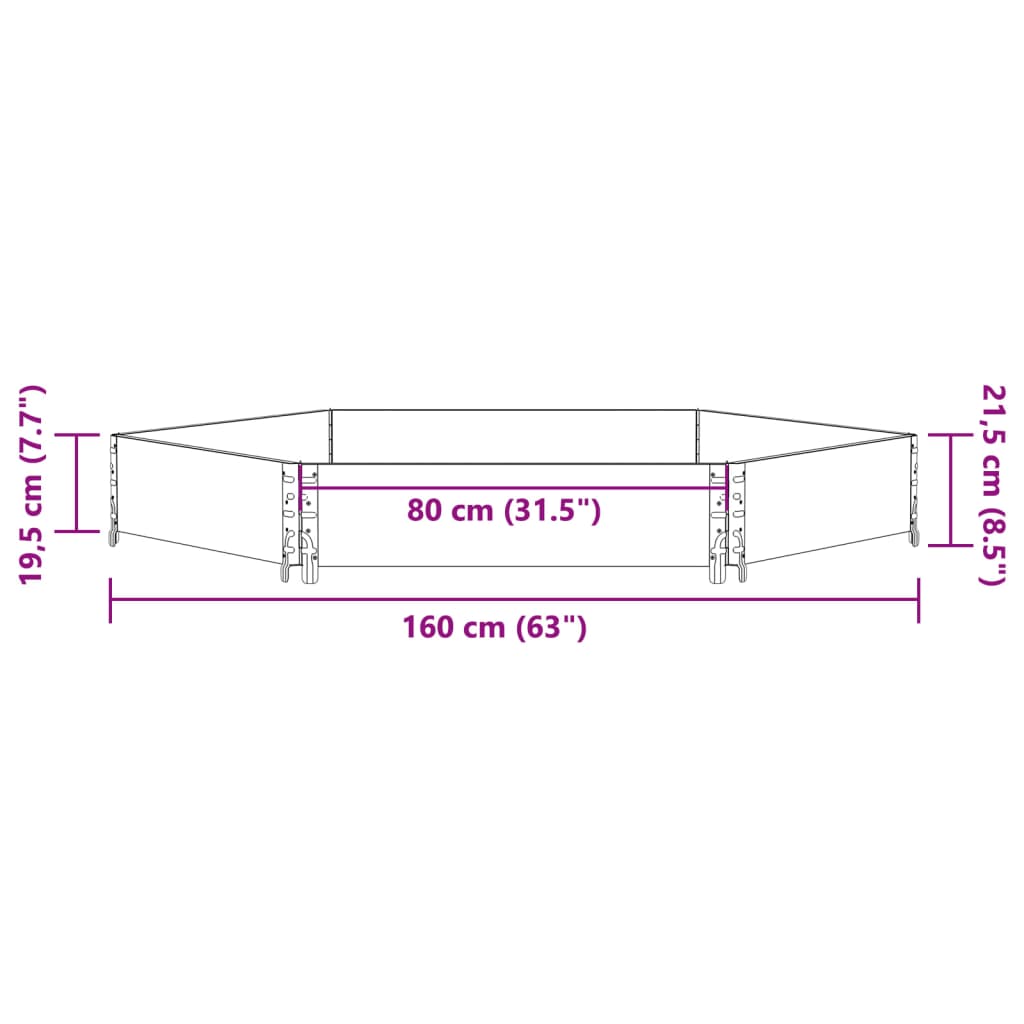 Fioriera Rialzata Esagonale Nera 160x160cm Legno di Pino - homemem39