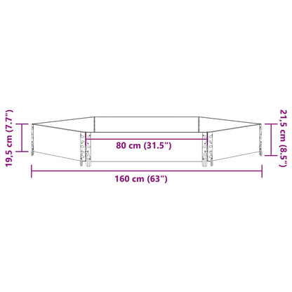 Fioriera Rialzata Esagonale Nera 160x160cm Legno di Pino - homemem39