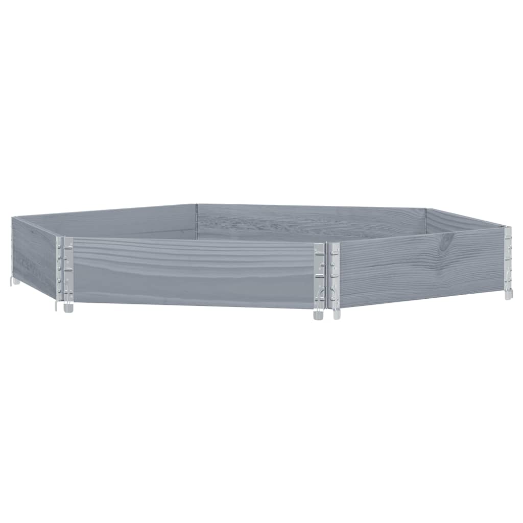Fioriera Rialzata Esagonale Grigia 160x160cm Legno di Pino - homemem39