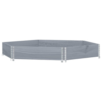 Fioriera Rialzata Esagonale Grigia 160x160cm Legno di Pino - homemem39