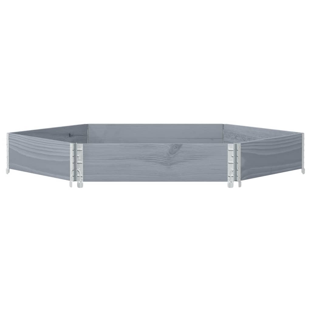 Fioriera Rialzata Esagonale Grigia 160x160cm Legno di Pino - homemem39
