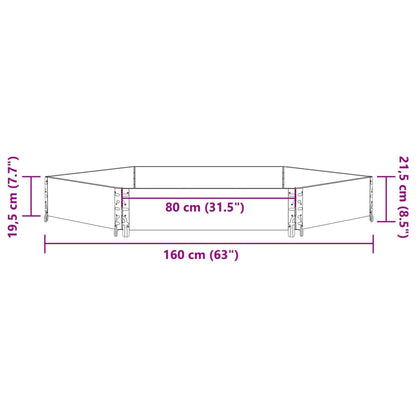 Fioriera Rialzata Esagonale Grigia 160x160cm Legno di Pino