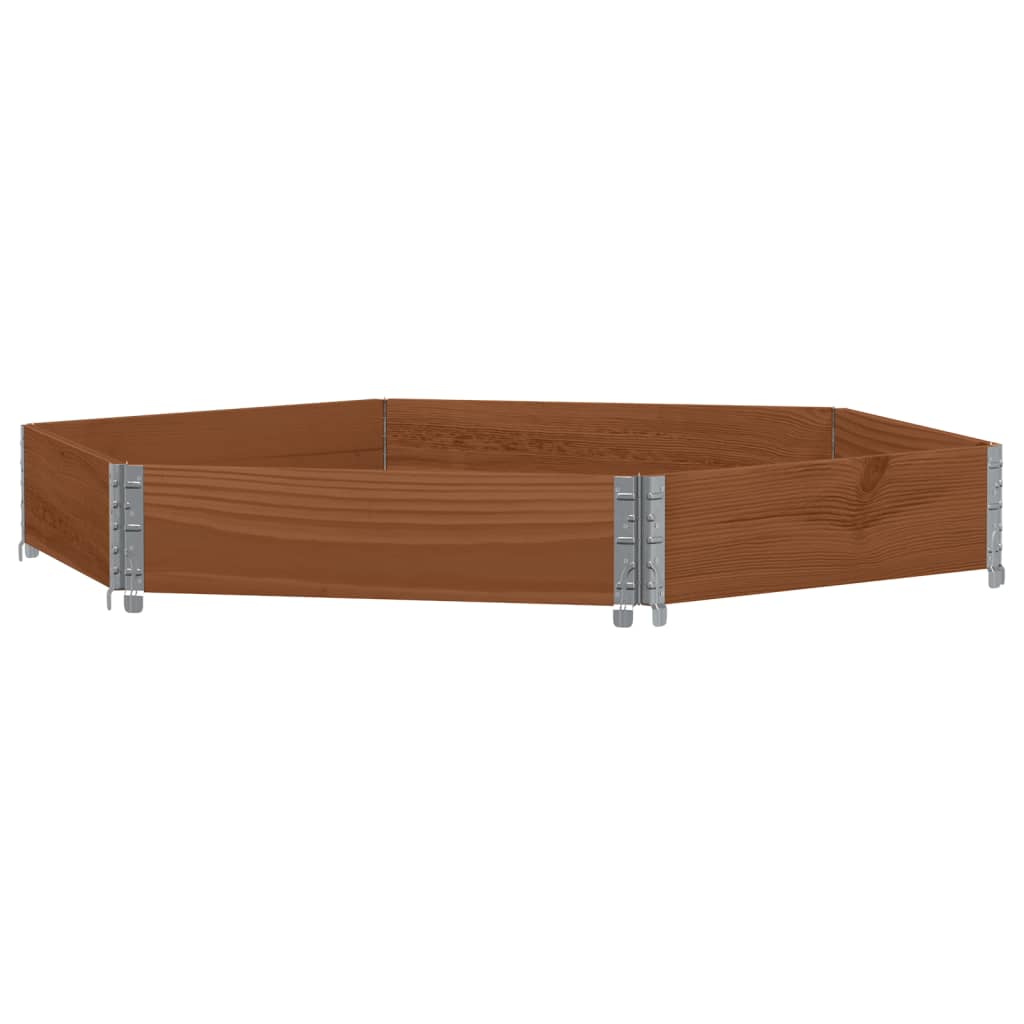 Fioriera Rialzata Esagonale Marrone 160x160 cm Legno di Pino - homemem39