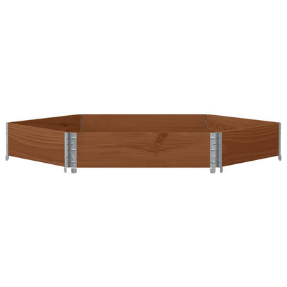 Fioriera Rialzata Esagonale Marrone 160x160 cm Legno di Pino - homemem39