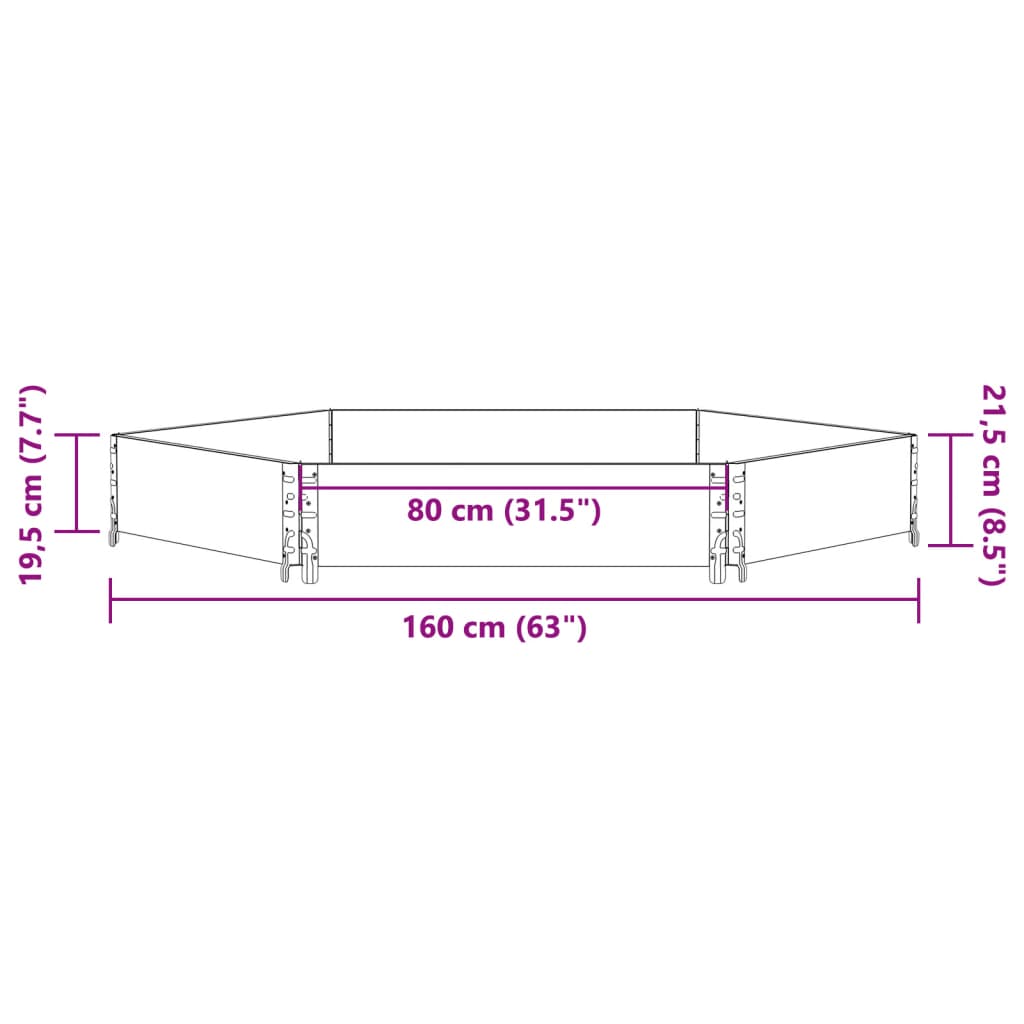 Fioriera Rialzata Esagonale Marrone 160x160 cm Legno di Pino - homemem39