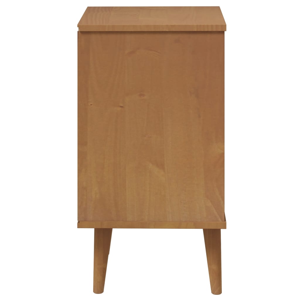 Comodino Marrone MOLDE 40x35x65 cm in Legno Massello di Pino | homemem39