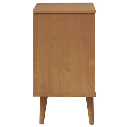 Comodino Marrone MOLDE 40x35x65 cm in Legno Massello di Pino | homemem39