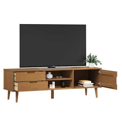 Mobile TV MOLDE Marrone 158x40x49 cm in Legno Massello di Pino