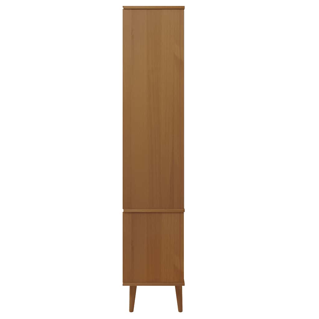 Vetrina MOLDE Marrone 90x35x175 cm in Legno Massello di Pino | homemem39