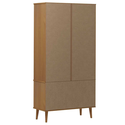 Vetrina MOLDE Marrone 90x35x175 cm in Legno Massello di Pino | homemem39