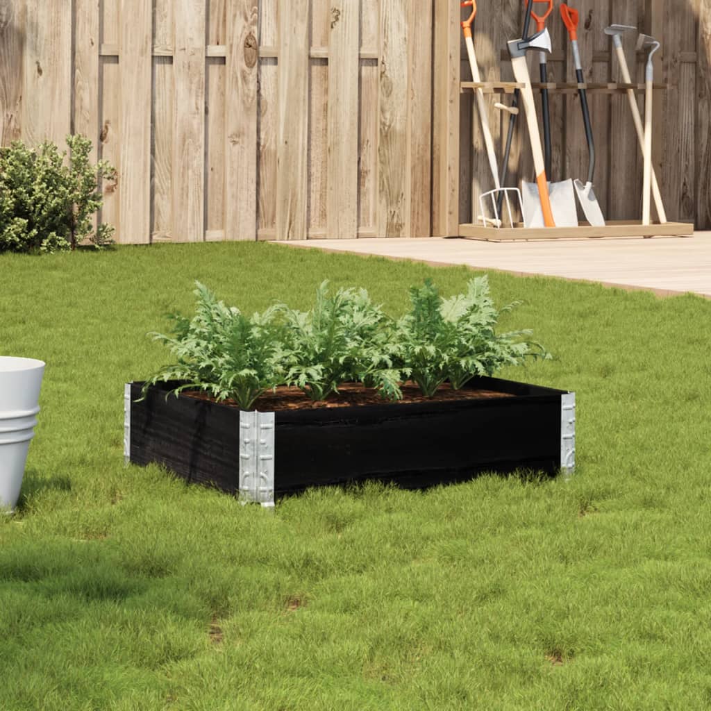 Fioriera da Giardino Nera 80x60 cm in Legno Massello di Pino | homemem39
