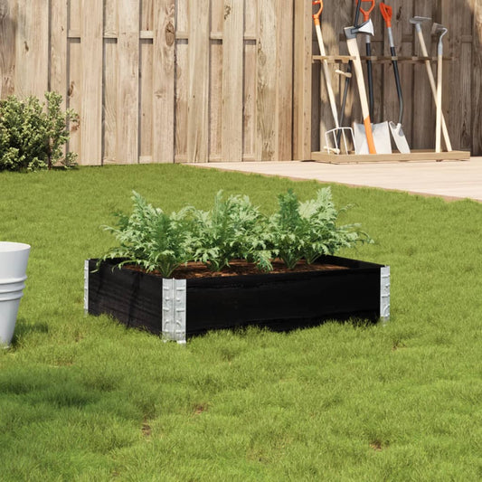 Fioriera da Giardino Nera 80x60 cm in Legno Massello di Pino | homemem39