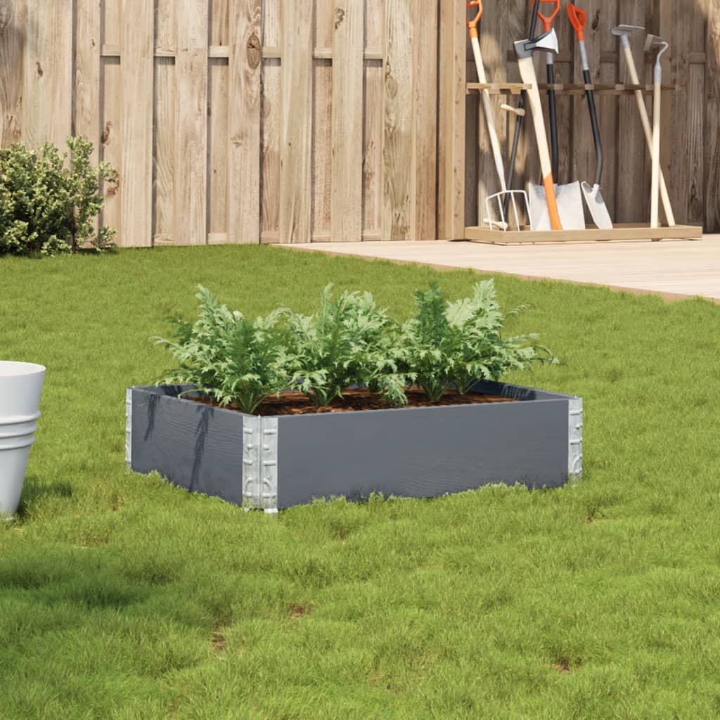 Fioriera da Giardino Grigia 80x60 cm Legno Massello di Pino | homemem39