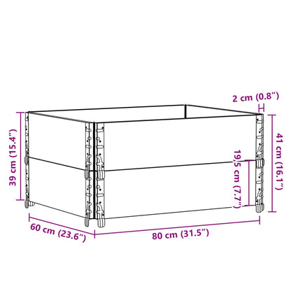 Fioriera da Giardino Marrone 80x60 cm Legno Massello di Pino | homemem39