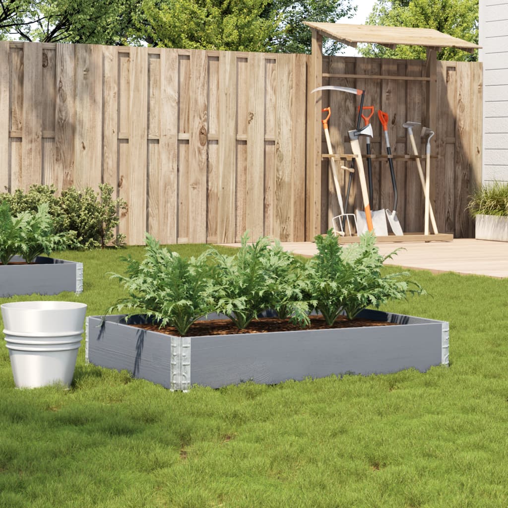 Fioriera da Giardino Grigia 120x80 cm Legno Massello di Pino | homemem39