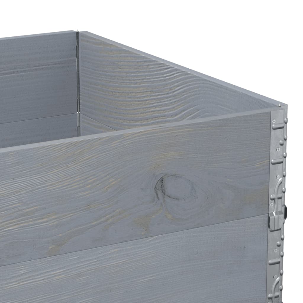 Fioriera da Giardino Grigia 120x80 cm Legno Massello di Pino | homemem39