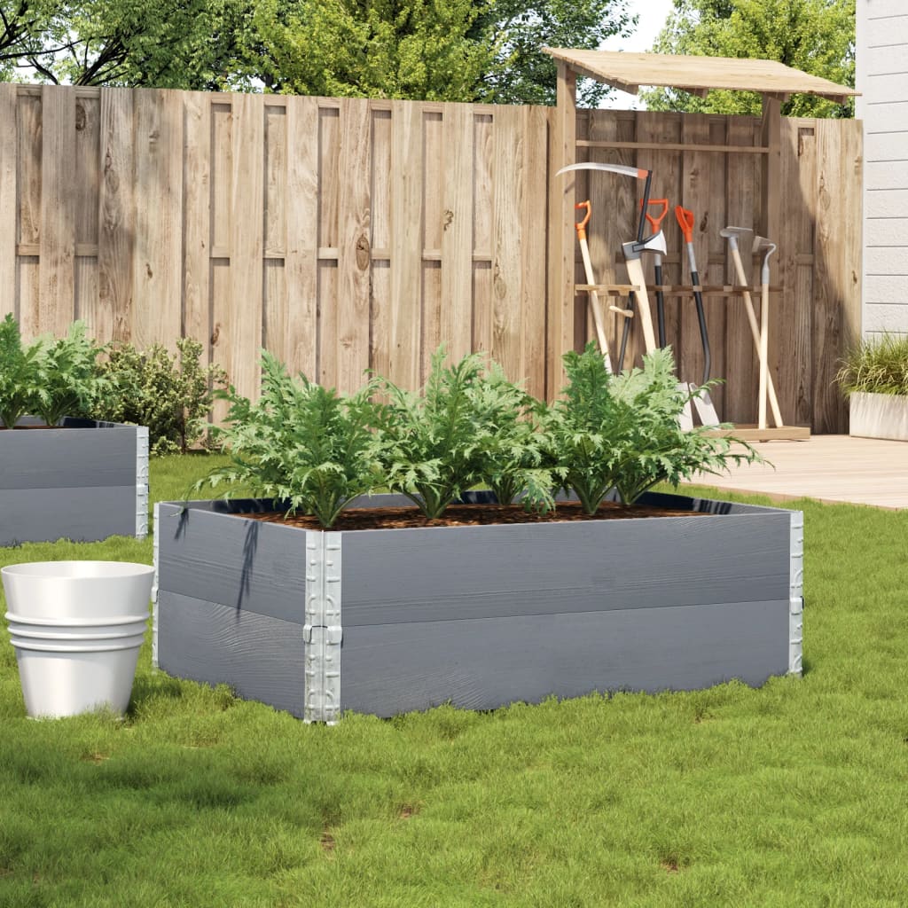 Fioriera da Giardino Grigia 120x80 cm Legno Massello di Pino | homemem39