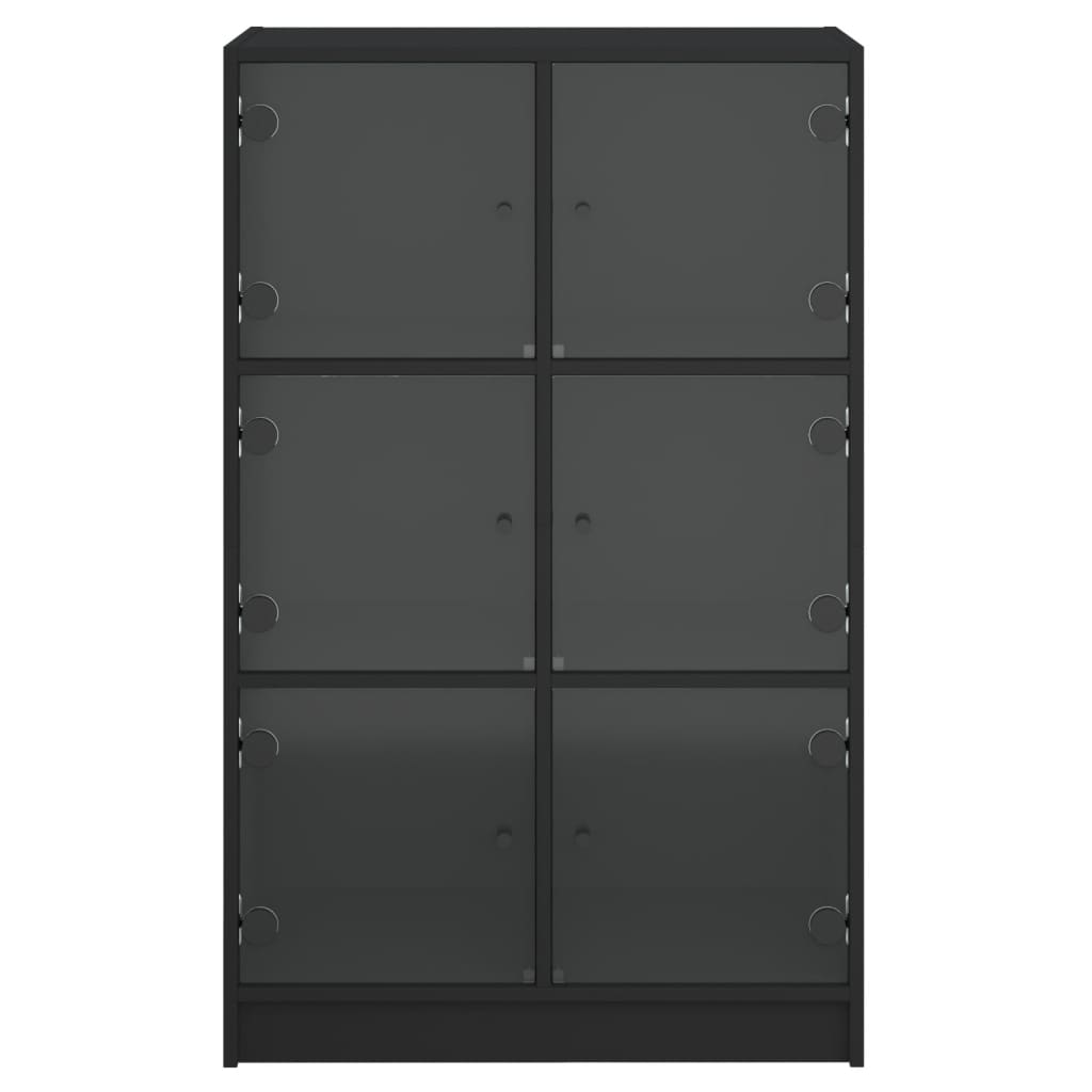 Credenza con Ante Nera 68x37x109 cm in Legno Multistrato - homemem39