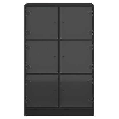 Credenza con Ante Nera 68x37x109 cm in Legno Multistrato - homemem39