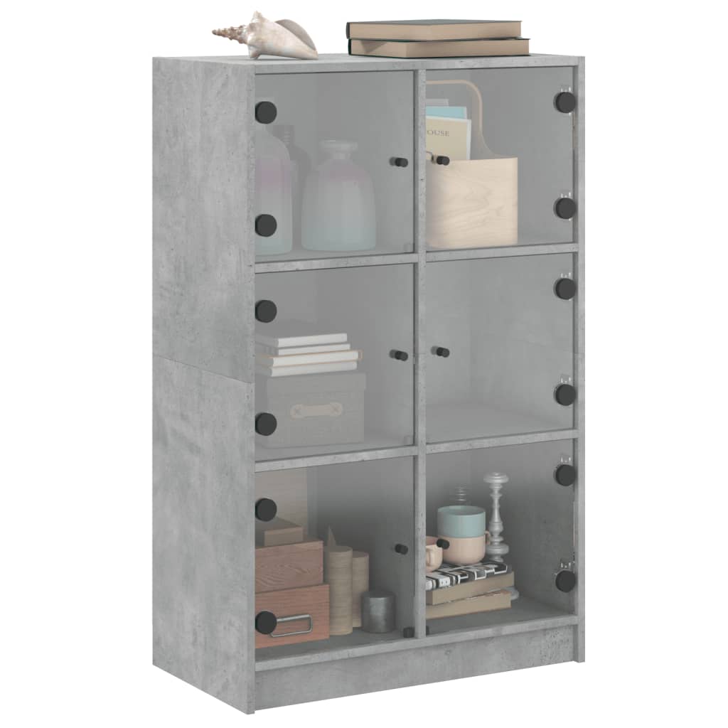 Credenza con Ante Grigio Cemento 68x37x109 cm Legno Multistrato - homemem39