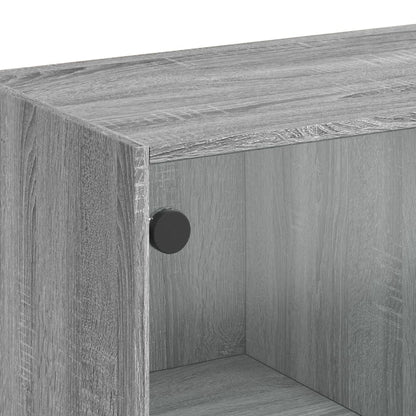 Credenza con Ante Grigio Sonoma 68x37x142 cm Legno Multistrato - homemem39
