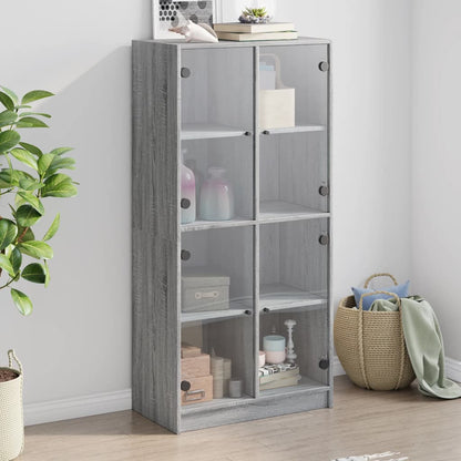 Credenza con Ante Grigio Sonoma 68x37x142 cm Legno Multistrato - homemem39