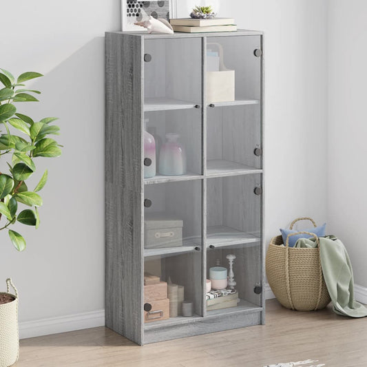 Credenza con Ante Grigio Sonoma 68x37x142 cm Legno Multistrato - homemem39