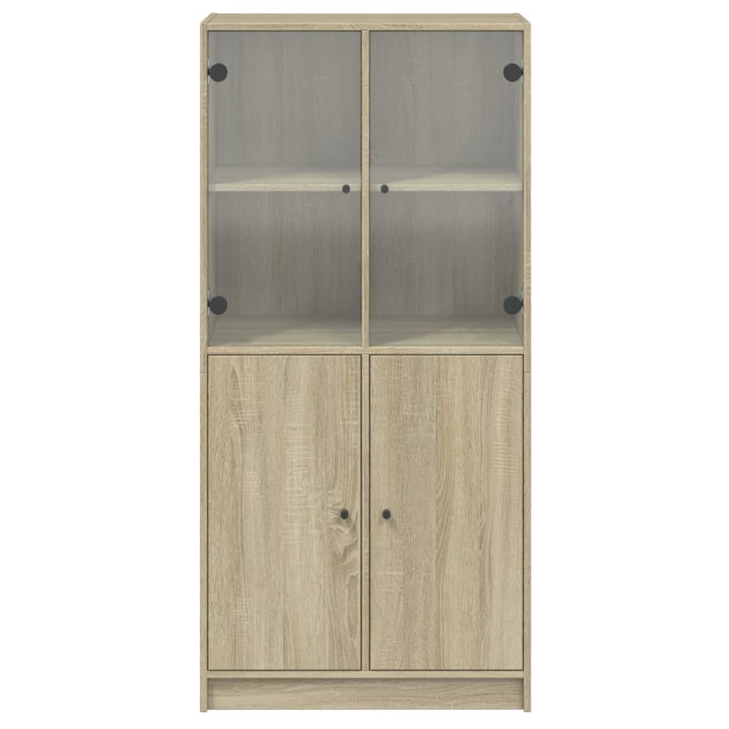 Credenza con Ante Rovere Sonoma 68x37x142 cm Legno Multistrato