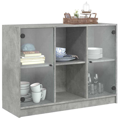 Credenza Grigio Cemento 102x37x75,5 cm in Legno Multistrato - homemem39